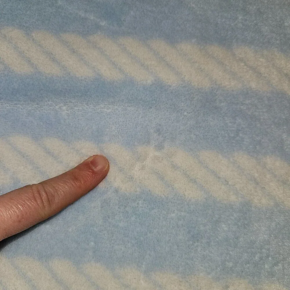 HB Hudson Baby Blue White Stripes Fleece Blanket Lovey 30